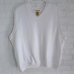 Vintage Duck Head Men's White Knit‎ Sweater Vest Size Large. Made in the USA